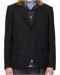 Sacai - Single-Breasted Layered Blazer - Lyst