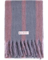 Marni - Logo Patch Fringed Scarf - Lyst