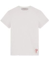 Golden Goose - Logo Detailed Crewneck T-Shirt - Lyst