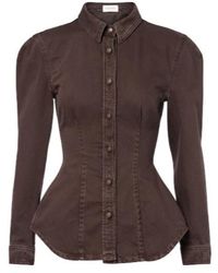 Magda Butrym - Peplum Denim Jacket - Lyst