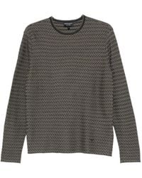 Emporio Armani - Patterned Round-Neck Sweater - Lyst