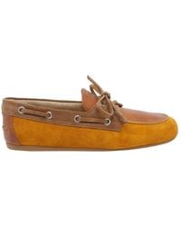 Miu Miu - Lace-Up Boat Flat Shoes - Lyst