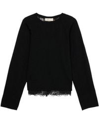 Blumarine - Pleated Lace-Panel Sweater - Lyst