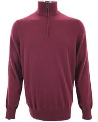 Ferragamo - Semi-Zipper Knitted Sweater - Lyst