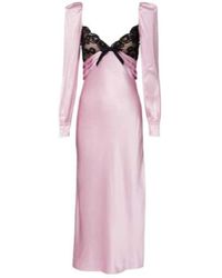 Alessandra Rich - Lace-Trimmed Silk Satin Midi Dress - Lyst