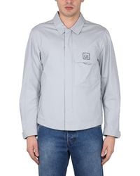 C.P. Company - Zip Front Logo Shirt - Lyst