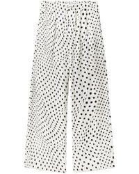 Stella McCartney - Drawstring Viscose Pants With Elasticated Waistband And Side Slit Pockets - Lyst