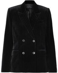 Nili Lotan - Double-Breasted Metallic Striped Blazer - Lyst