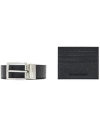 Emporio Armani - Logo Engraved Belt And Cardholder Set - Lyst