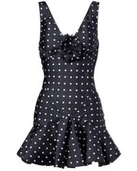 Rodarte - Polka-Dot Silk Twill Minidress - Lyst