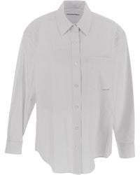 T By Alexander Wang - Logo Tag Button-Up Shirt - Lyst