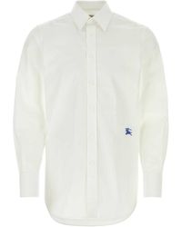 Burberry - Logo Embroidered Button-Up Shirt - Lyst