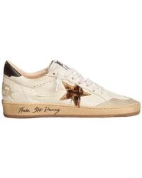 Golden Goose - Ball Star Sneakers With Leopard-Print Pony Skin Star And Leather Heel Tab - Lyst