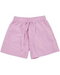 Tekla - Striped Pajama Shorts - Lyst