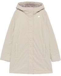 K-Way - Hooded Logo-Patch Coat - Lyst