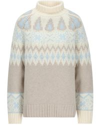 Herno - Fair Isle Turtleneck Knitted Sweater - Lyst