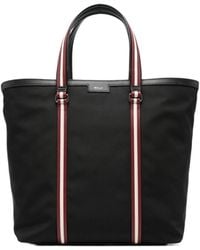 Bally - Stripe-Detailed Tote Bag - Lyst