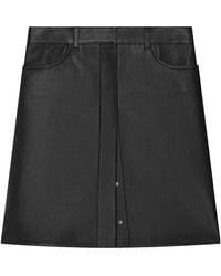Courreges - Leather Snap-Button Mini Skirt - Lyst