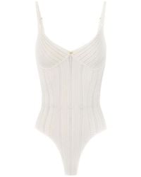 Elisabetta Franchi - Pointelle Knit Bodysuit - Lyst