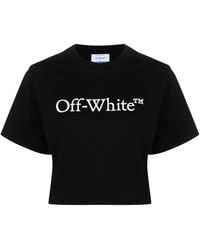 Off-White c/o Virgil Abloh - Bookish Logo Printed Crewneck T-Shirt - Lyst