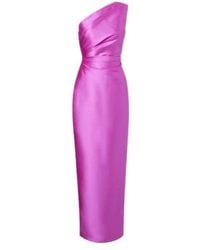 Solace London - Kira Draped Satin Gown - Lyst