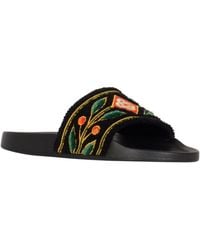 CASABLANCA - Embroidered Terry Slides - Lyst