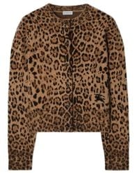 Burberry - Logo Detailed Knitted Cardigan - Lyst