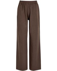 Moncler - Wide-Leg Cotton-Blend Sweatpants - Lyst
