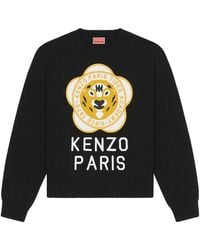 KENZO - Logo Embroidered Crewneck Knitted Jumper - Lyst