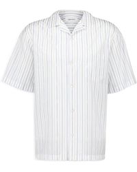 McQueen - Skull Embroidered Striped Shirt - Lyst