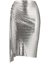 Rabanne - Asymmetric Metallic Ruched Midi Skirt - Lyst