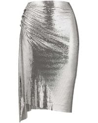 Rabanne - Asymmetric Metallic Ruched Midi Skirt - Lyst