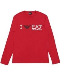 EA7 - Logo T-Shirt With Round Neck - Lyst