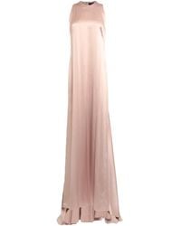 Max Mara - Solid-Color Satin Sleeveless Long Dress - Lyst