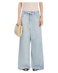 MM6 by Maison Margiela - Drawstring Wide Leg Jeans - Lyst