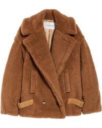 Max Mara - Teddy Fabric Biker Jacket - Lyst
