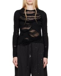 MM6 by Maison Margiela - Ripped-Effect Knitted Jumper - Lyst