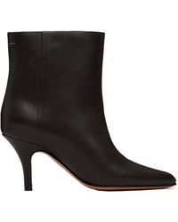 MM6 by Maison Margiela - Pointed-Toe Leather Ankle Boots - Lyst