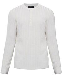 Amiri - Embroidered Logo Henley Knitted Sweater - Lyst