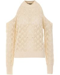Aniye By - Alena Open-Shoulder Knitted Sweater - Lyst