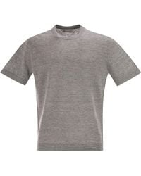 Brunello Cucinelli - Linen And Cotton Crew Neck T-Shirt - Lyst