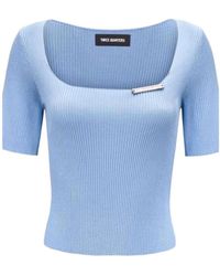 THREE QUARTERS - Square-Necked Sweater - Lyst