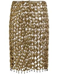 Etro - Skirt With See-Through Metal Paisley Details - Lyst