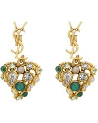 Saint Laurent - Cassandre Heart Earrings - Lyst