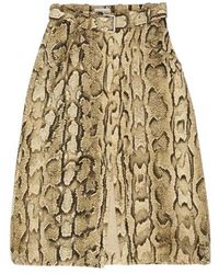 Dries Van Noten - Snake Printed Belted Skirt - Lyst