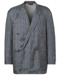 Giorgio Armani - Printed Double-Breasted Blazer - Lyst