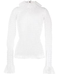Thom Browne - Frilled High-Neck Tulle Top - Lyst