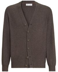 Brunello Cucinelli - Buttoned V-Neck Cardigan - Lyst