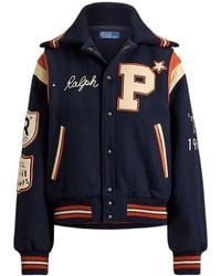 Polo Ralph Lauren - Patch-Detail Panelled Bomber Jacket - Lyst