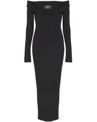 Balmain - Long Plain Knit Dress - Lyst